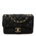 Grained Lambskin Quilted Mini Flap Black