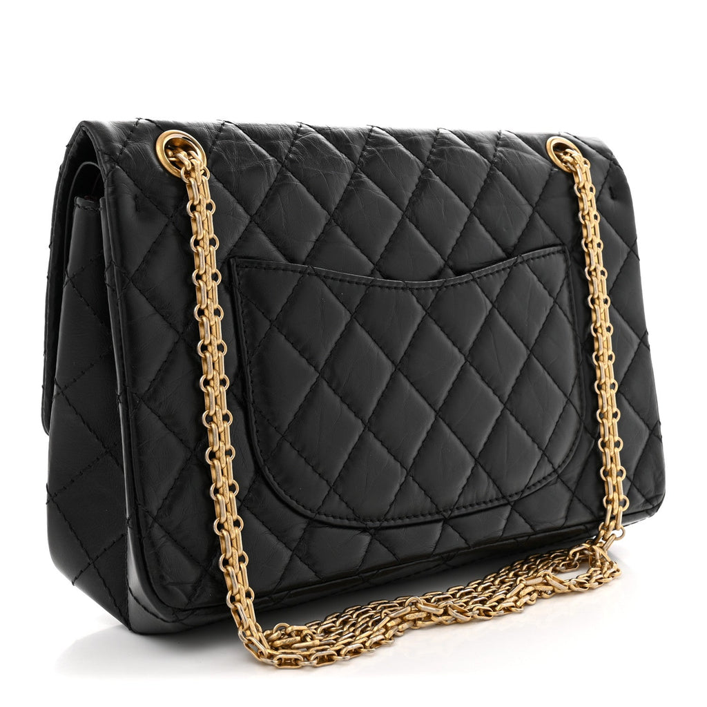 Aged Calfskin Quilted 2.55 Reissue 226 Flap Black