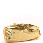 Metallic Crinkled Lambskin The Pouch Oversized Clutch Oro