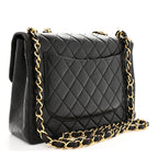 Lambskin Quilted XL Jumbo Single Flap Black
