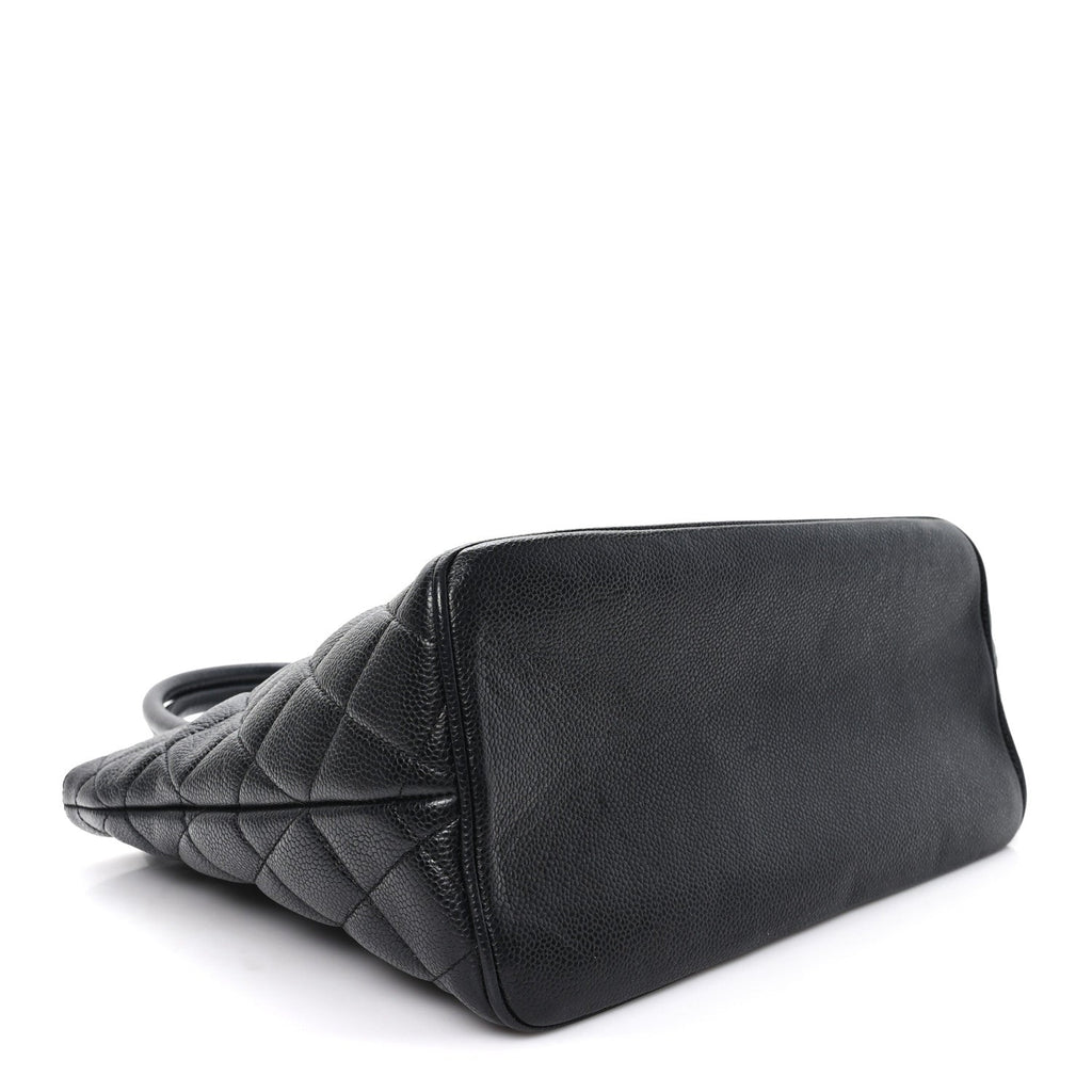 Caviar Quilted Medallion Tote Black