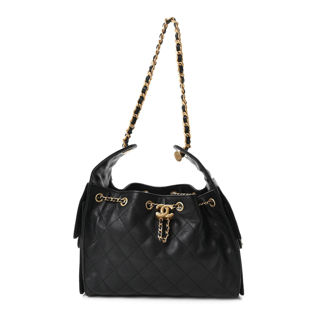 Caviar Quilted Small Chanel 25 Handbag Black