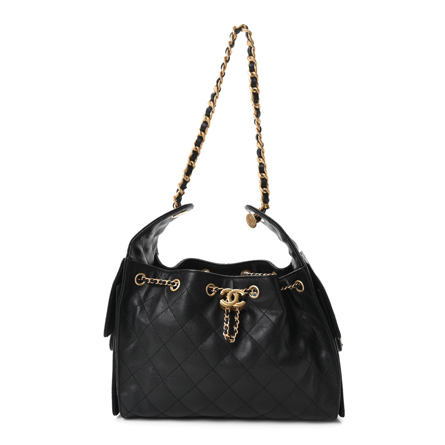 Caviar Quilted Small Chanel 25 Handbag Black