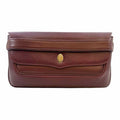 CARTIER Maroon Leather Solid Clutch