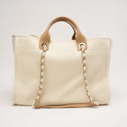 Chanel White Pearls Deauville Shopping Tote 2020