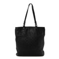 Nappa Intrecciato Flat Shoulder Bag Black