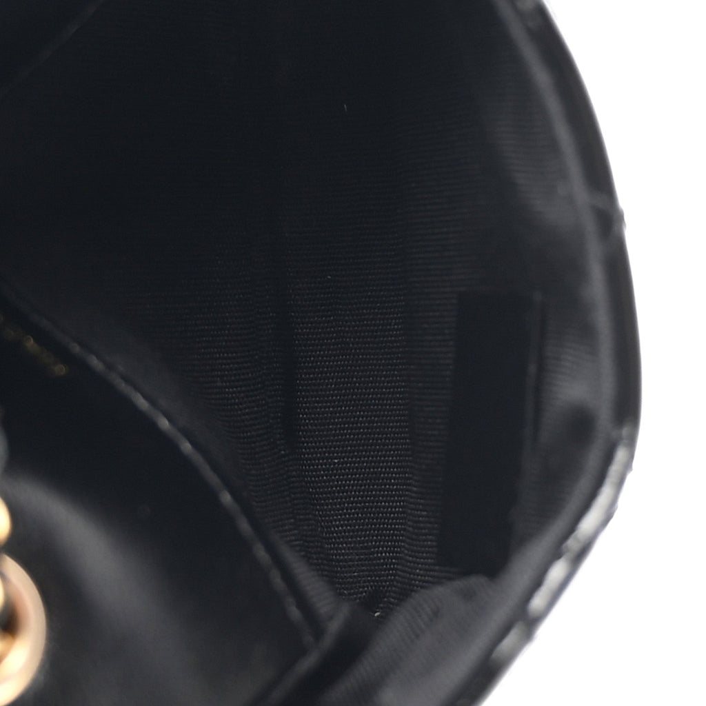 Shiny Aged Calfskin Quilted Waist Belt Bag Black