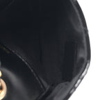 Shiny Aged Calfskin Quilted Waist Belt Bag Black