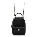 Caviar Quilted CC Mini Classic Backpack Black