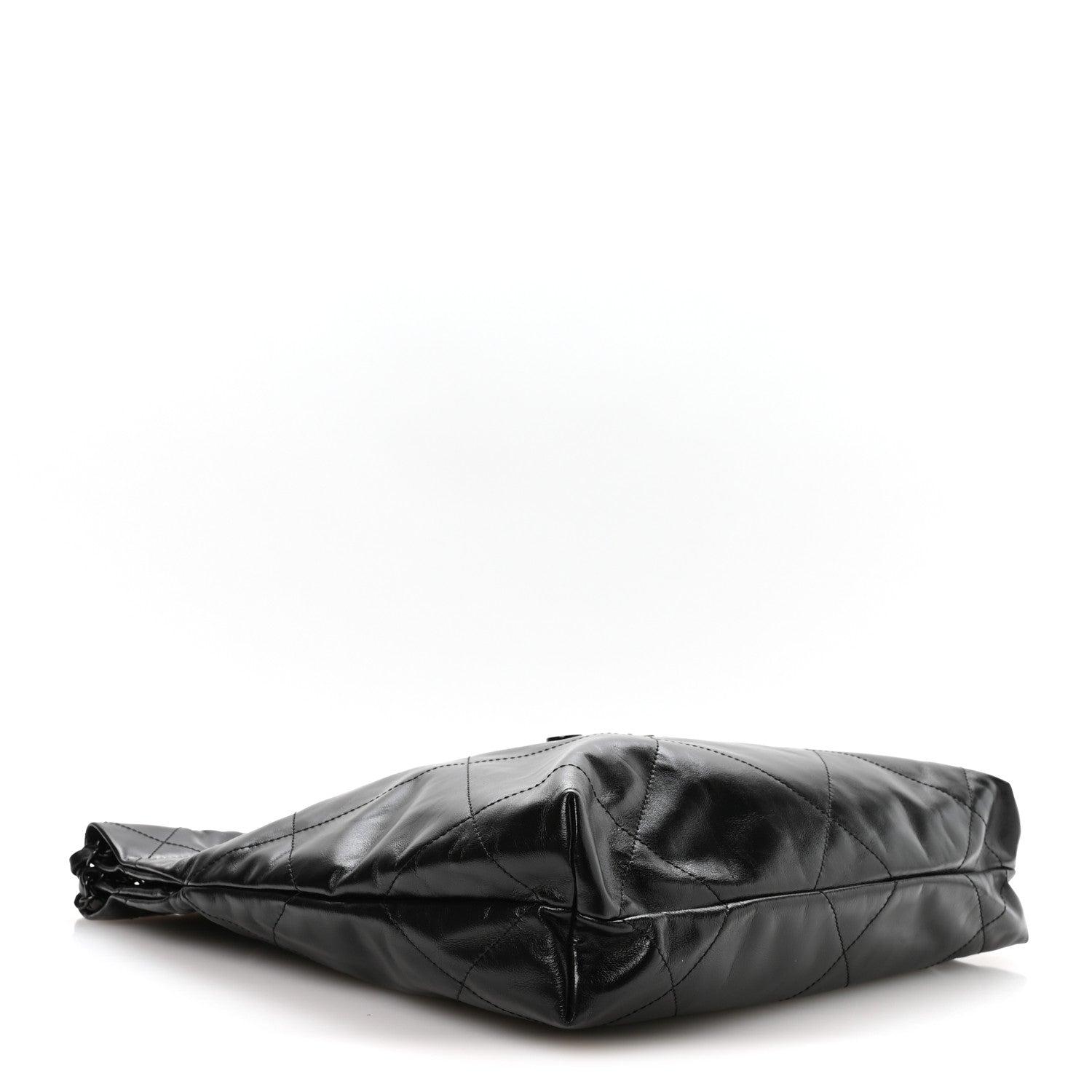 Shiny Calfskin Quilted Small Chanel 22 So Black