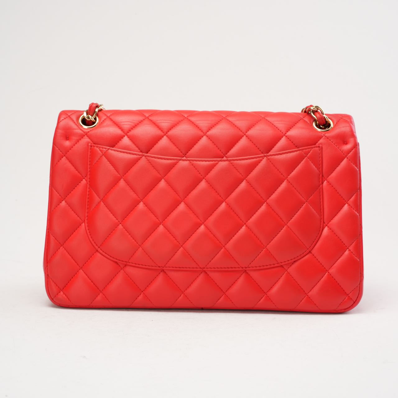 Chanel Classic Jumbo Double Flap Lamb Red 2017