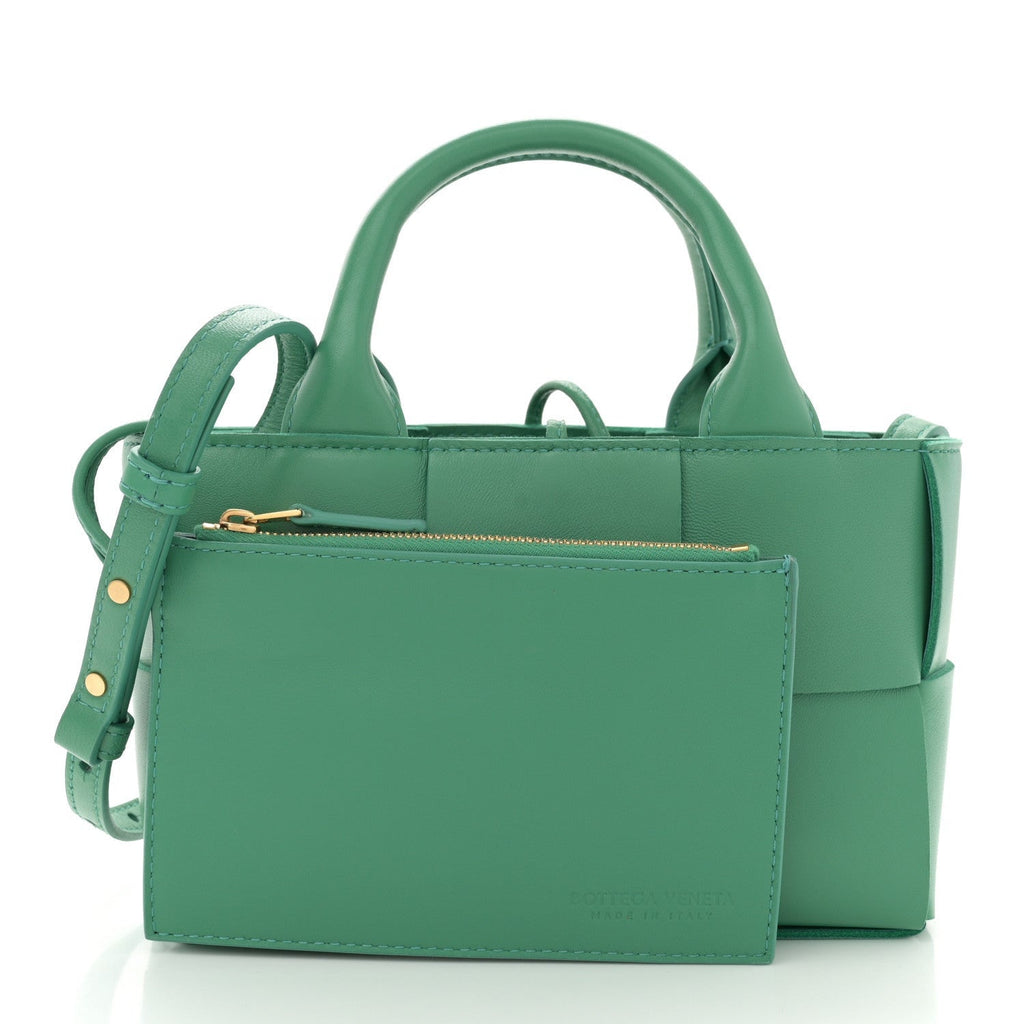 Nappa Maxi Intreccio Mini Arco Tote Green