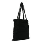 Tweed Resin Strass Large Robot Shopping Bag Black