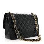 Caviar Quilted Jumbo Double Flap Black