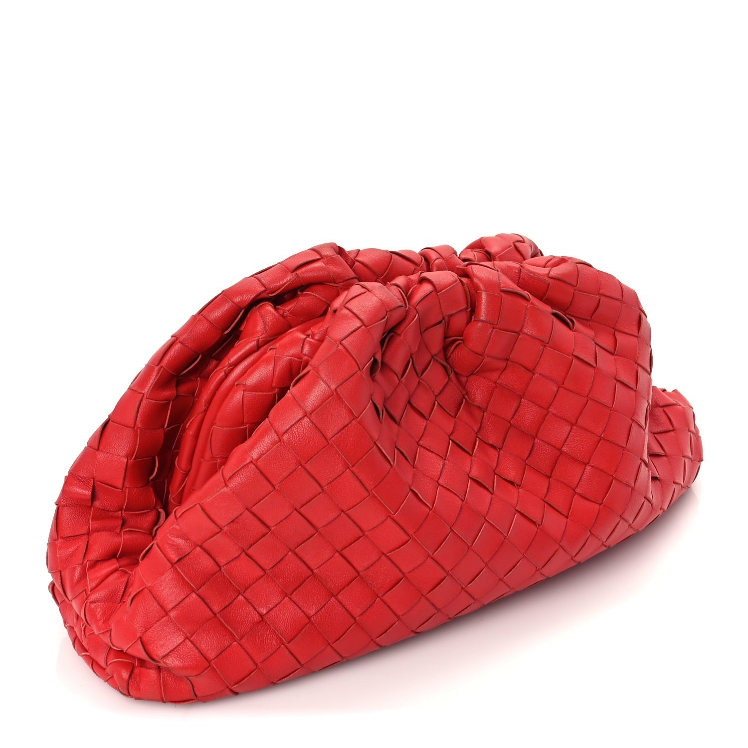 Nappa Maxi Intrecciato The Pouch Oversized Clutch Bright Red