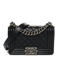 Caviar Quilted Small Boy Flap Black