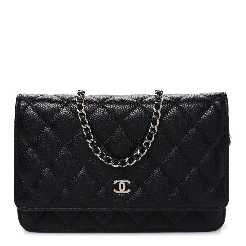 Caviar Quilted Wallet On Chain WOC Black