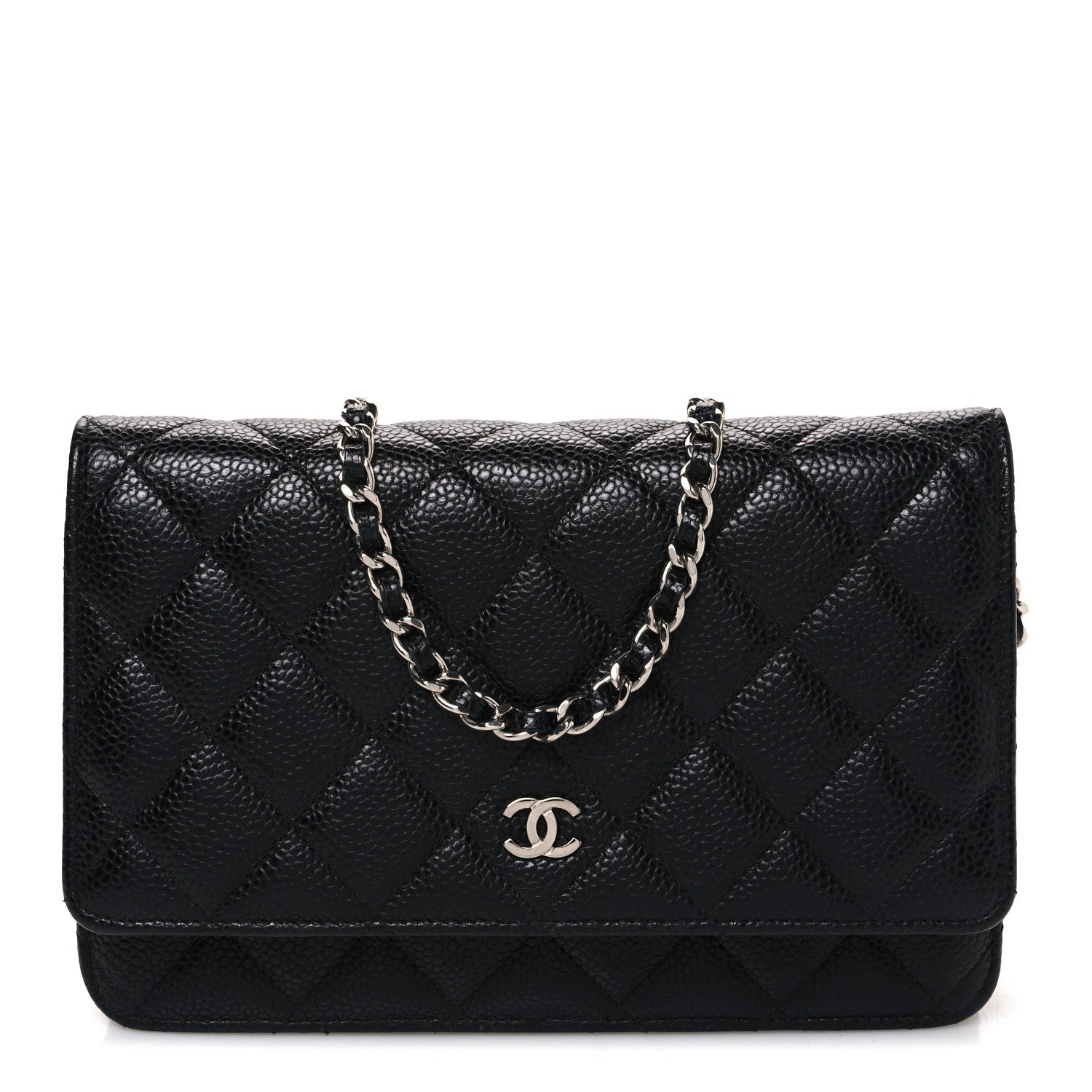 Caviar Quilted Wallet On Chain WOC Black