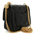 Caviar Quilted Mini Sweetheart Rectangular Flap Black