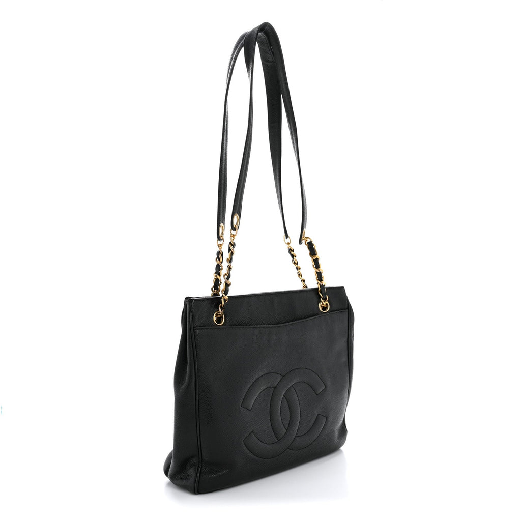 Caviar CC Flap Shoulder Bag Black