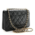 Caviar Quilted Pocket Clutch With Chain WOC Black