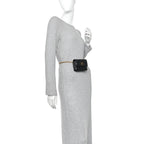 Lambskin Enamel Quilted Pending CC Flap Belt Bag Black
