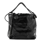 Shiny Calfskin Quilted Mini Chanel 22 So Black