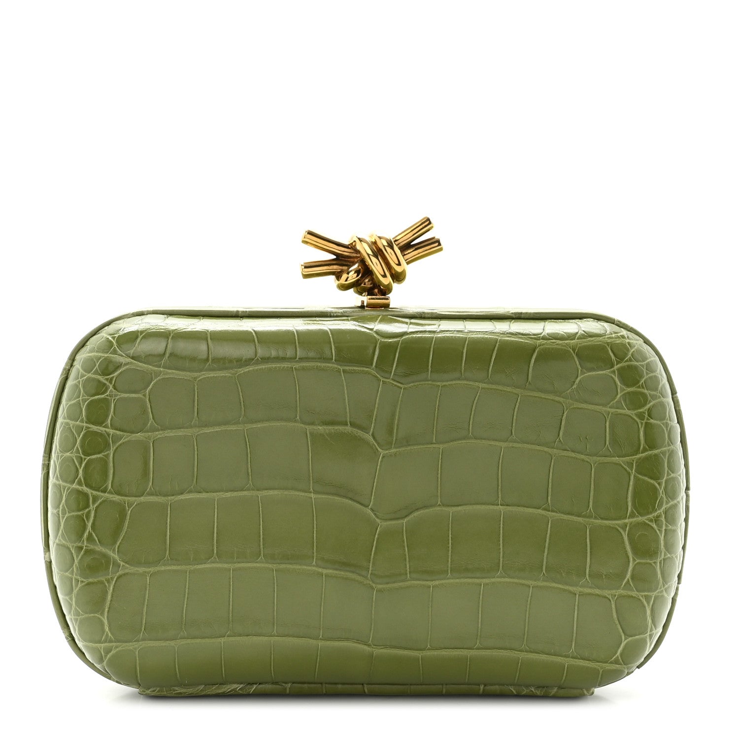 Alligator Knot Clutch Tea Leaf