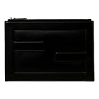 Fendi Baguette Black Calf Leather Embossed Clutch