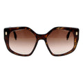 Fendi Bold FF Havana Brown and Black Acetate Geometric Frame Sunglasses