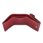 Fendi Calf Leather F Logo Barola Red Micro Trifold Wallet