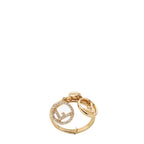 Fendi F is Fendi Soft Gold and Crystal Ring Size 6.5