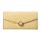 Fendi F is Fendi Yellow Leather Vertigo Print Long Wallet