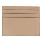 Fendi F Logo Beige Leather Card Case Wallet