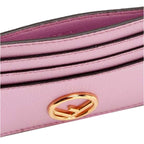 Fendi F Logo Lavanda Pink Leather Card Case Wallet