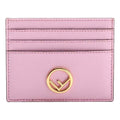 Fendi F Logo Lavanda Pink Leather Card Case Wallet