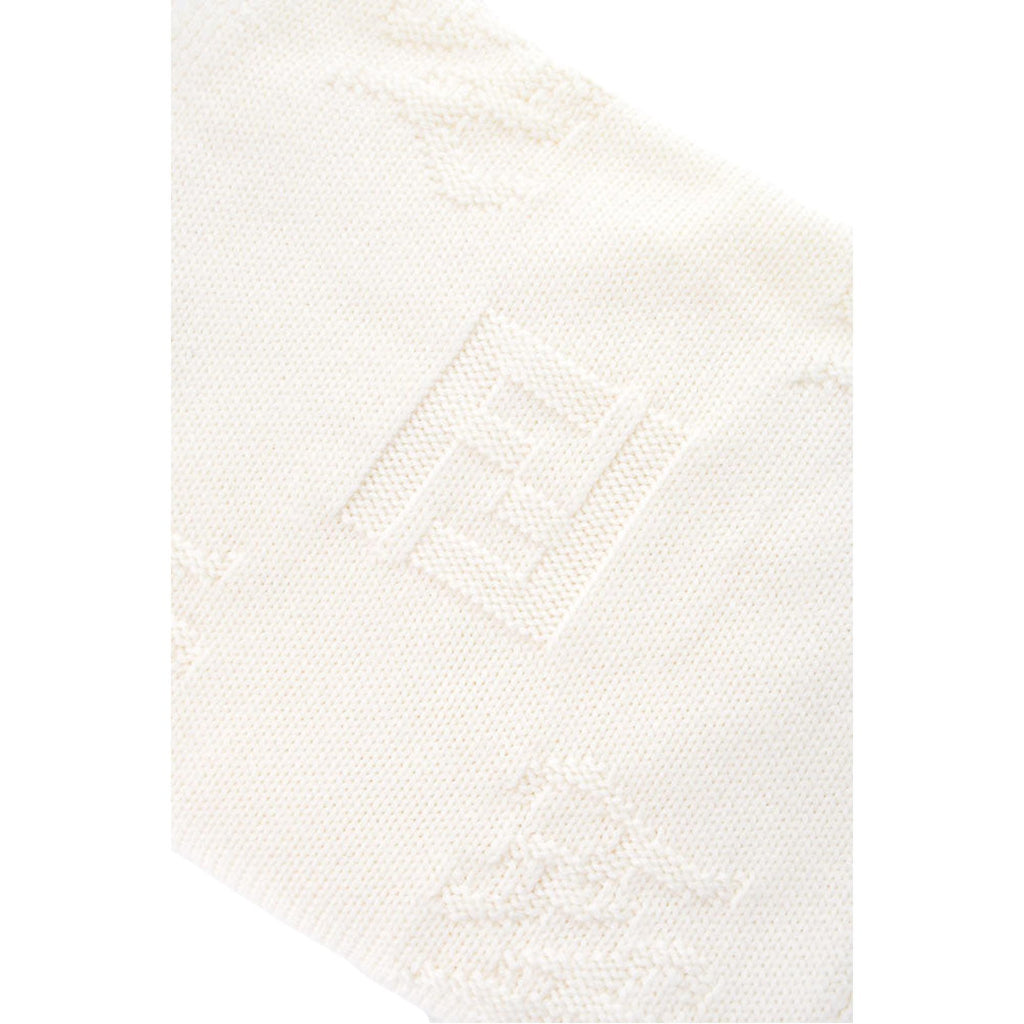 Fendi FF Karl Bianco Jacquard Wool Scarf