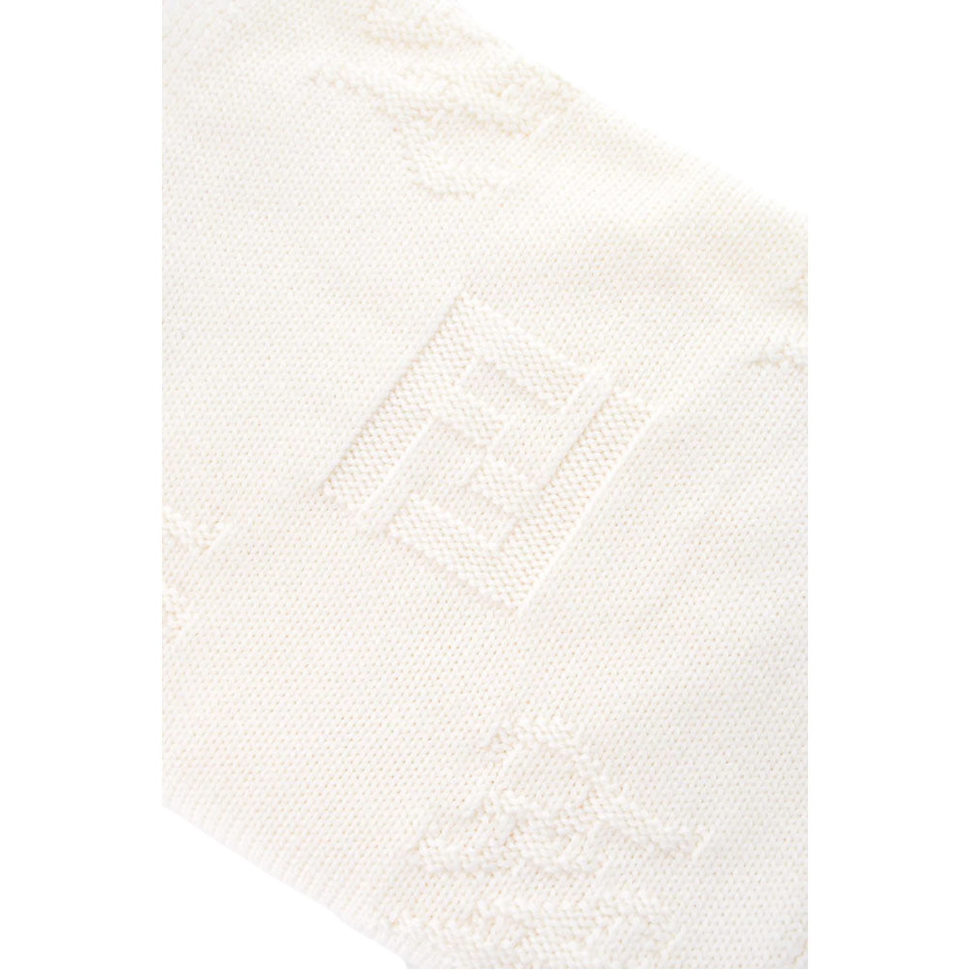 Fendi FF Karl Bianco Jacquard Wool Scarf