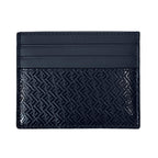Fendi FF Logo Embossed Dark Navy Leather Card Case