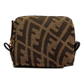 Fendi FF Vertigo Brown Coated Canvas Small Beauty Pouch