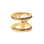 Fendi First Gold Finish Metal and White Crystal Small Fashion Ring