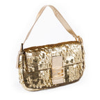 Fendi Gold Sequin Baguette