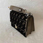 Fendi Kan I Zucca Velvet Medium Shoulder Bag