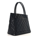Caviar Quilted Medallion Tote Black