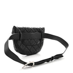 Grained Calfskin Quilted Waist Belt Bag Black