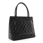 Caviar Quilted Medallion Tote Black
