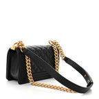 Caviar Quilted Small Boy Flap Black