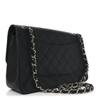 Caviar Quilted Jumbo Double Flap Black