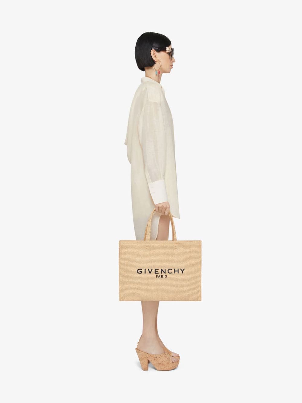 Medium G-Tote Bag in Raffia