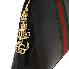 GUCCI Calfskin GG Web Ophidia Dome Small Gold Black Shoulder Bag Handbag NEW